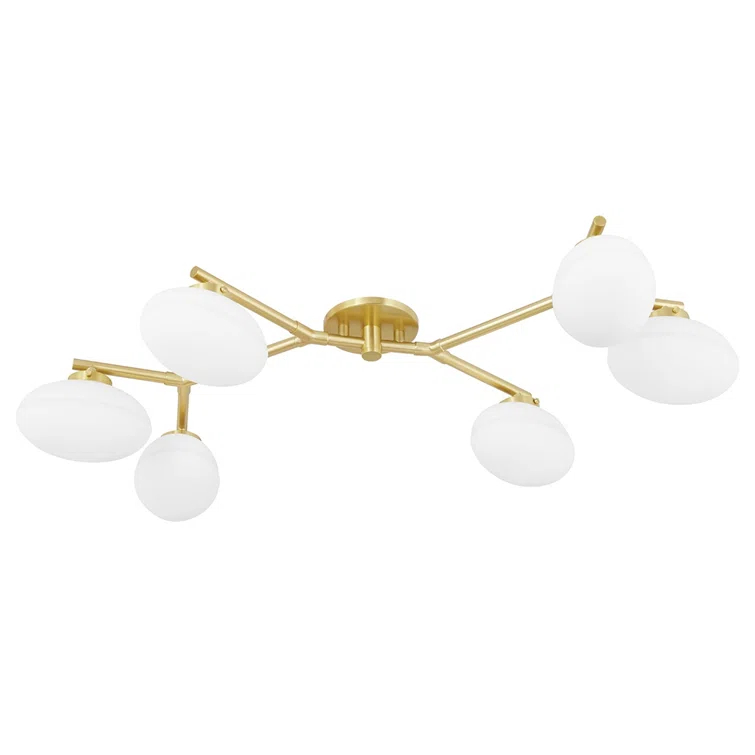 Solange Semi-Flush Mount Light - Antique Brass / 6 Light