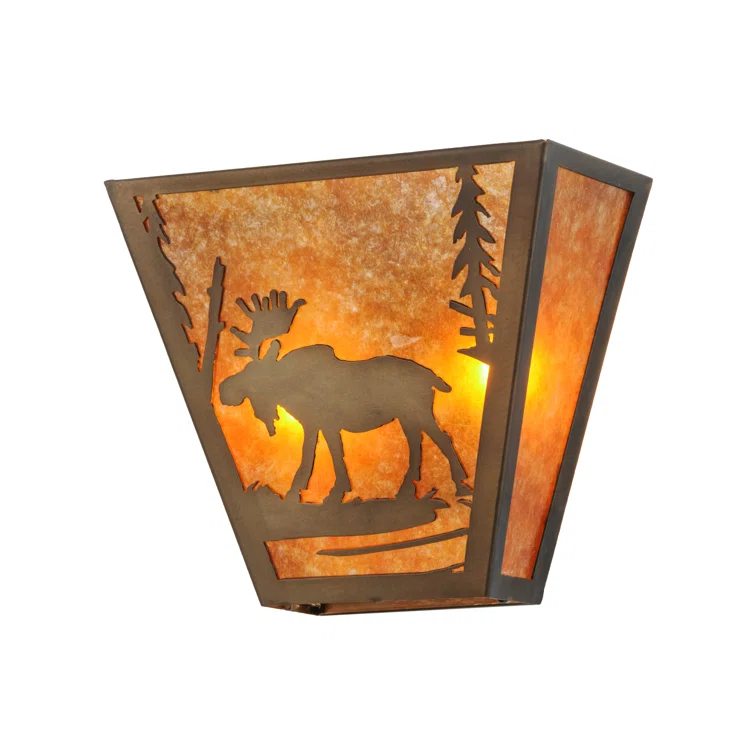Rustic Lodge Copper Flush Mounted Sconce