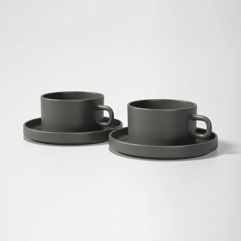 PILAR Stoneware Teacup & Saucer