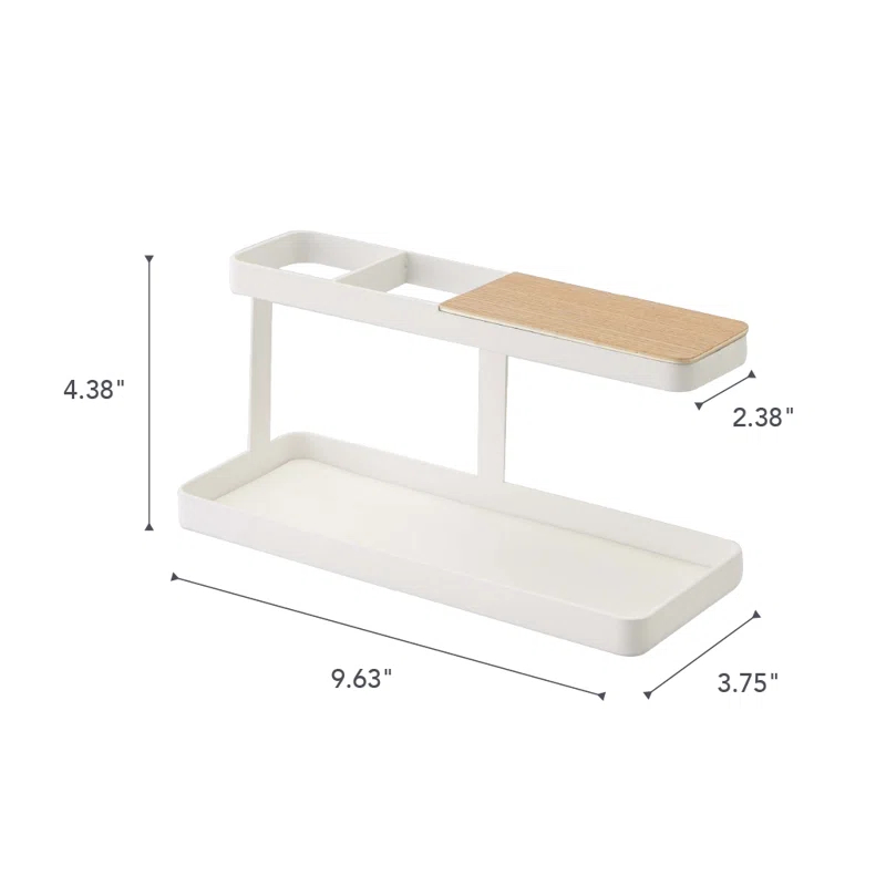 Yamazaki Home Countertop Spice Caddy, Storage And Organizer Rack, Steel, Anti-Slip Rubber Feet