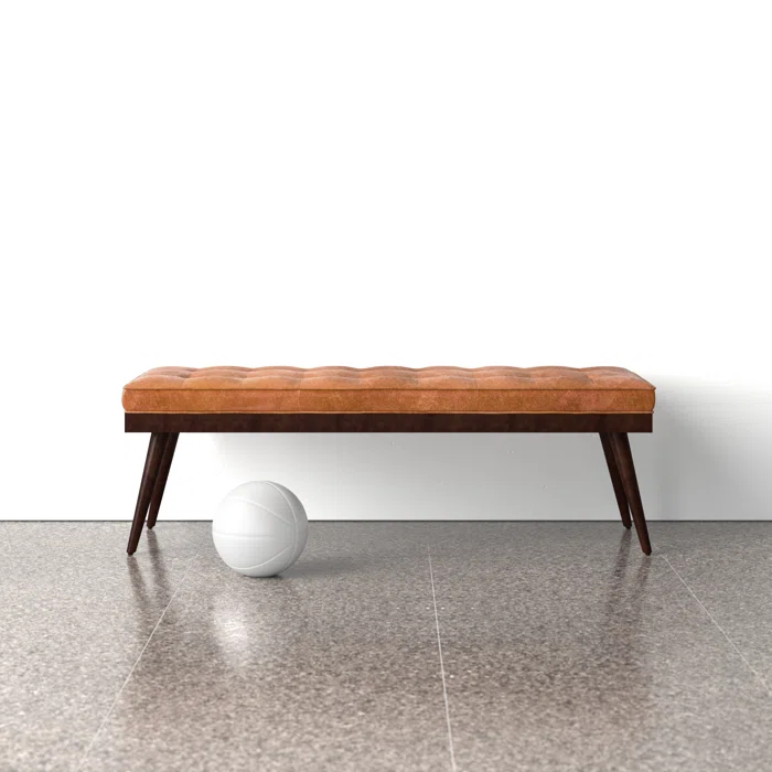 Athan Full-Grain Italian Genuine Leather Bench