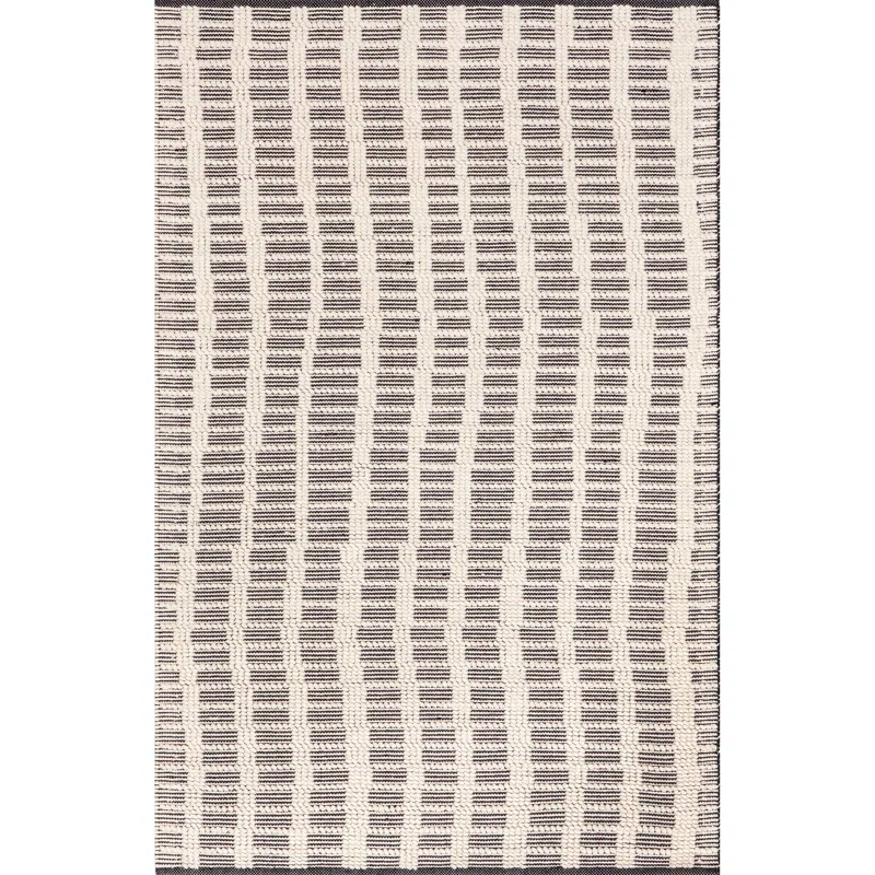 Arvin Olano x Rugs USA Parker Check Textured Ivory Area Rug