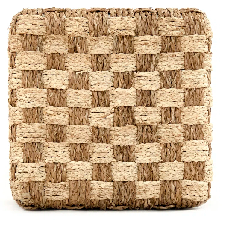 Zentique  Hand Woven Seagrass Corn Husk Leaf Pouf
