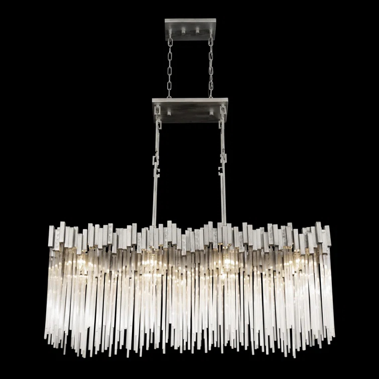 309N08RN-Varaluz Lighting-Matrix - Eight Light Linear Pendant-Black Finish