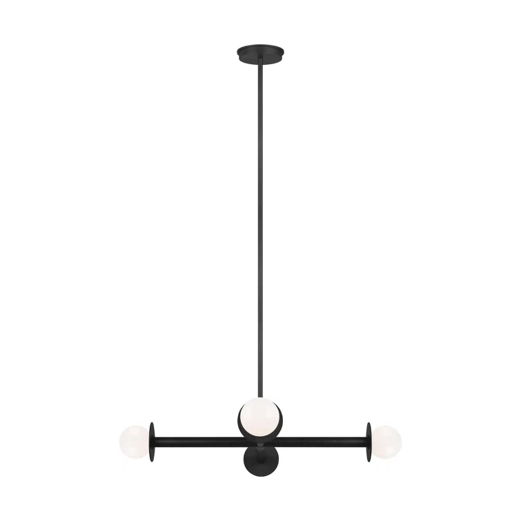 Nodes Wide Chandelier by Kelly Wearstler - Black