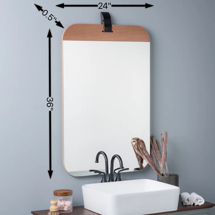 Lanny Wood Flat Wall Mirror