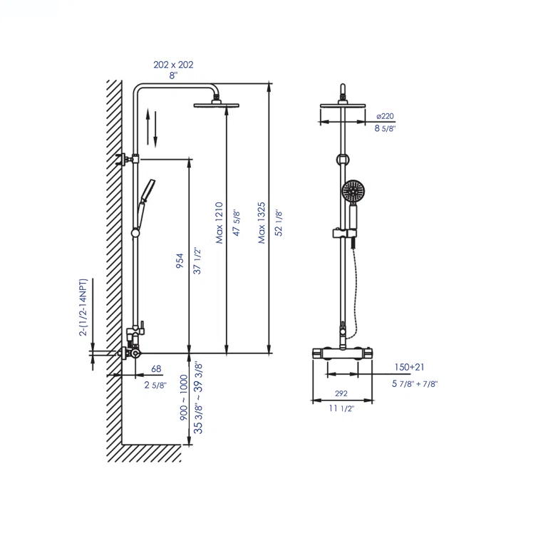 Complete Shower System with Rough in-Valve