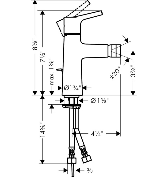 Talis S Single Hole Horizontal Bidet Faucet