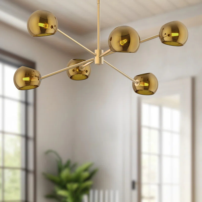 Willow 6 Light Metal Sputnik Chandelier
