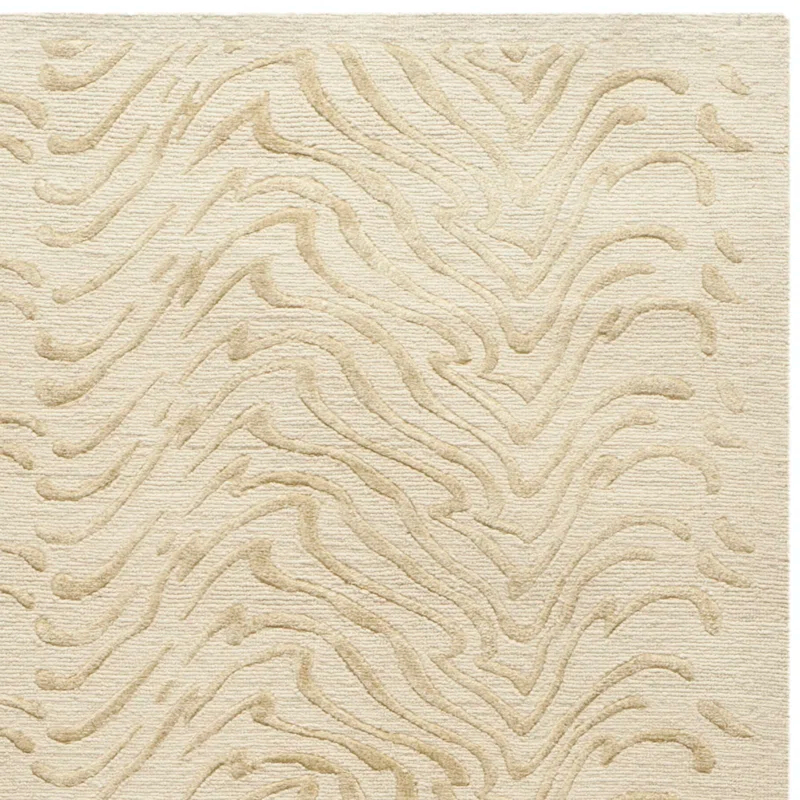 Martha Stewart 90% Wool, 5% Silk, 5% Linen Abstract Rug