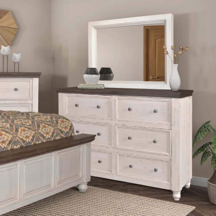 62.53'' W 6 - Drawer Dresser with Mirror