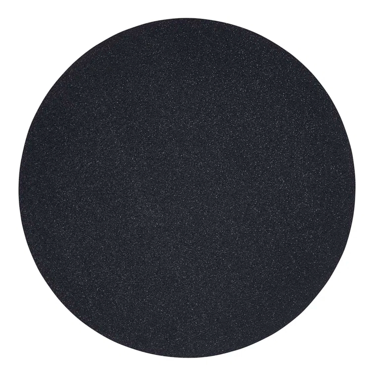 Gray Navy Round Vinyl Reversible Placemats Set of Four