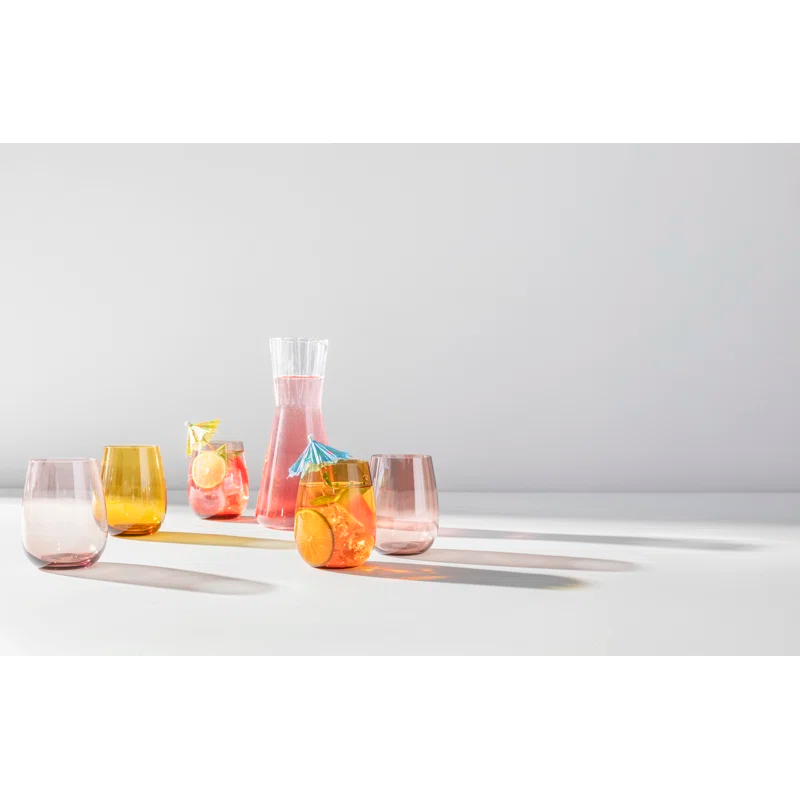 Colored U 15 oz. Lead Free Crystal Drinking Glass