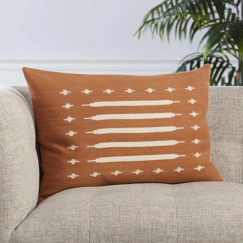 Estela Geometric Cotton Lumbar Throw Pillow