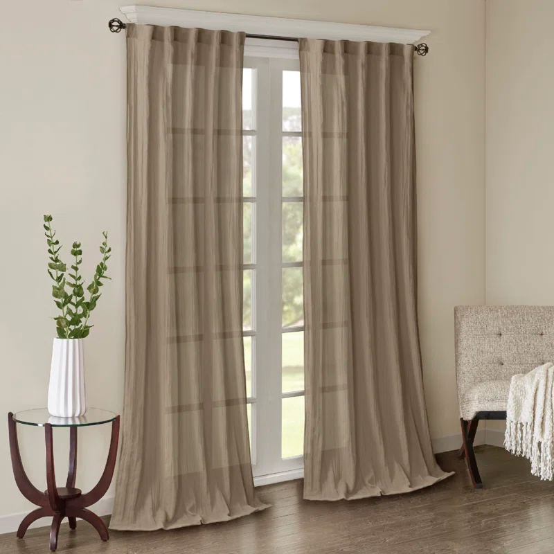 Harper Solid Crushed Curtain Panel Pair