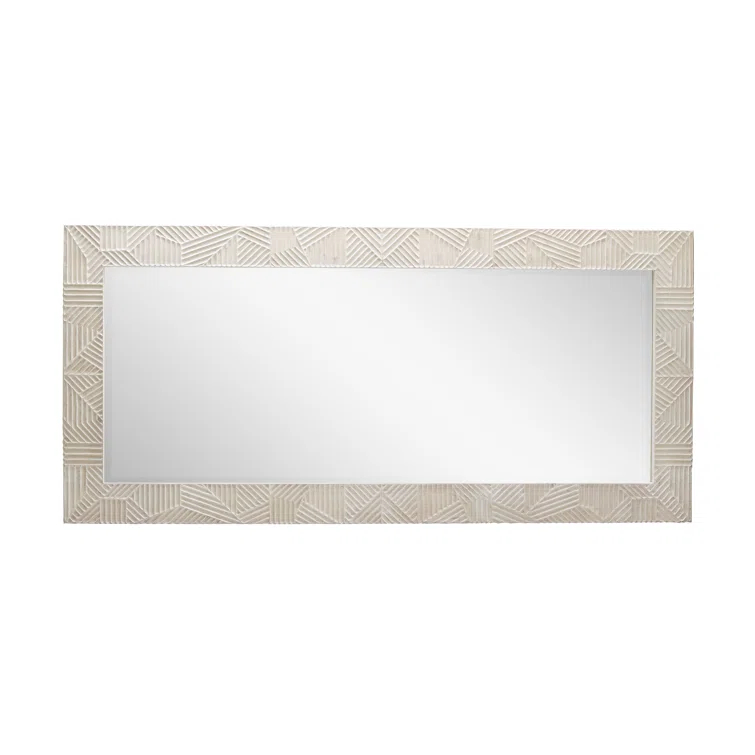 Marsh Serene Full-Length Grooved Wood Rectangular Mirror