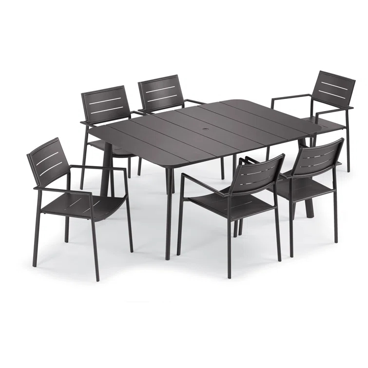 Eiland 63'' Rectangular 6 - Person Outdoor Dining Set