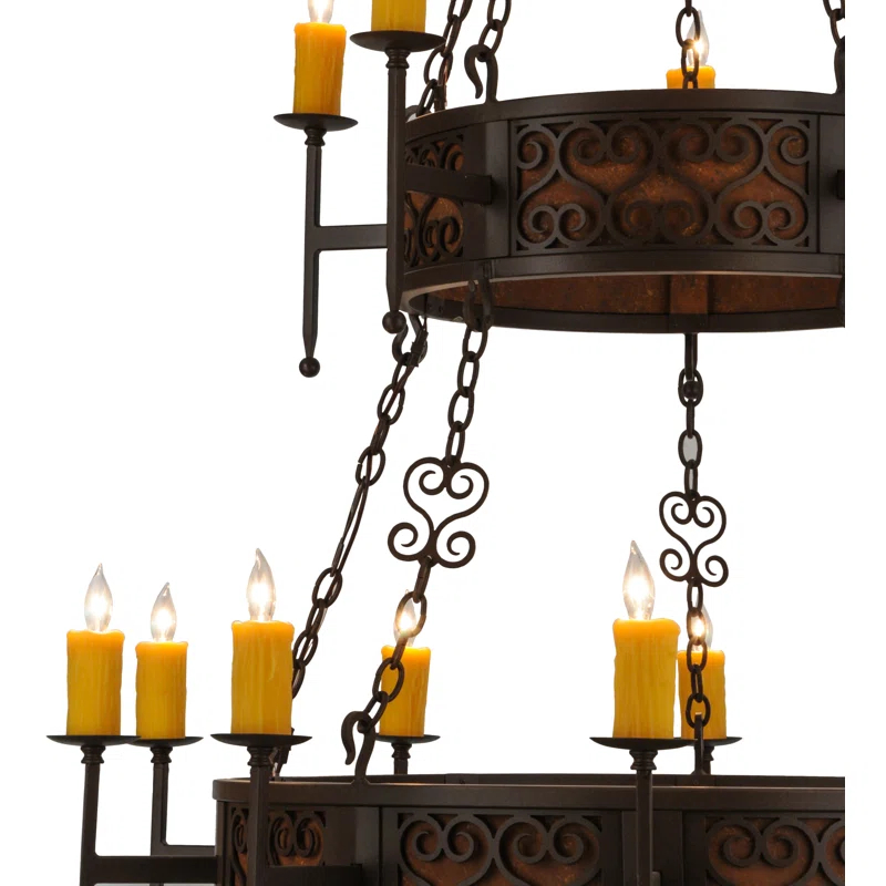 Toscano 48" Bronze Two-Tier Candle Chandelier