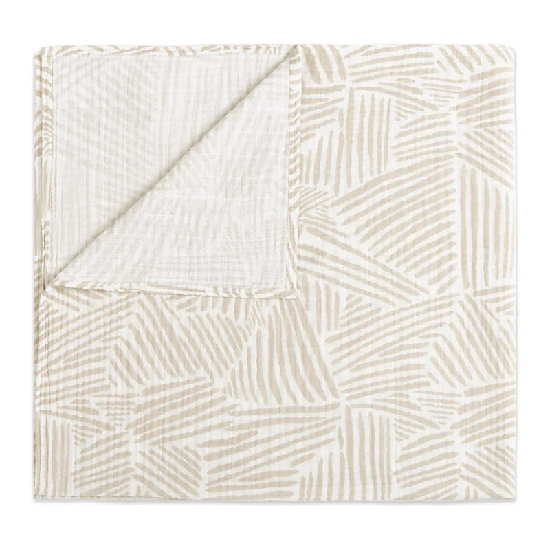 Oat Stripe Swaddle In Muslin Cotton