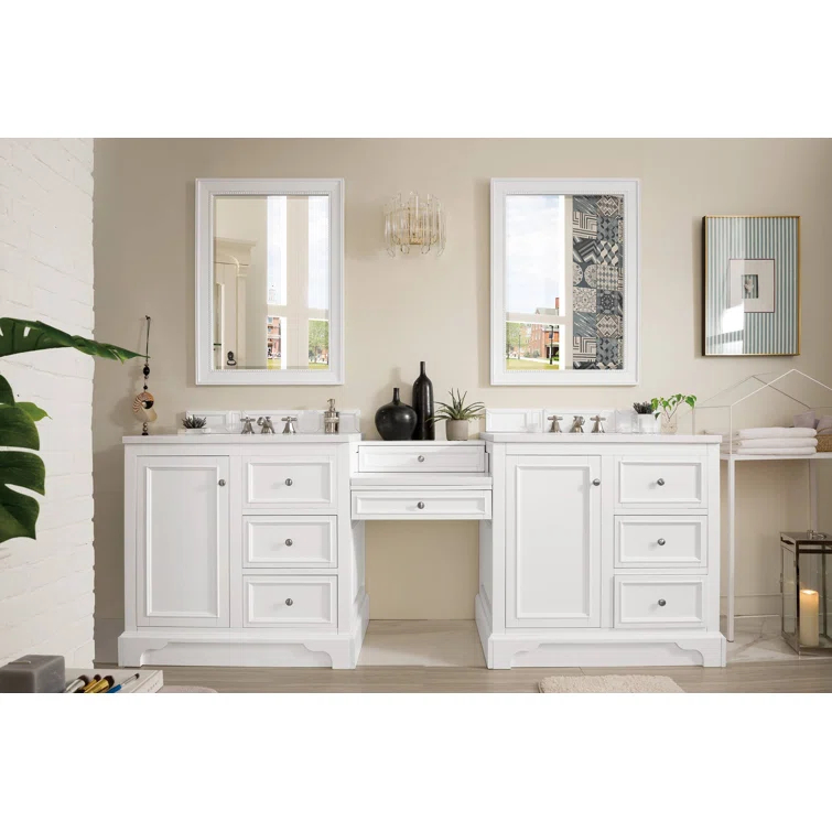 James Martin Vanities 825-V94-Du-Car De Soto 94" Free Standing Double Vanity Set - White
