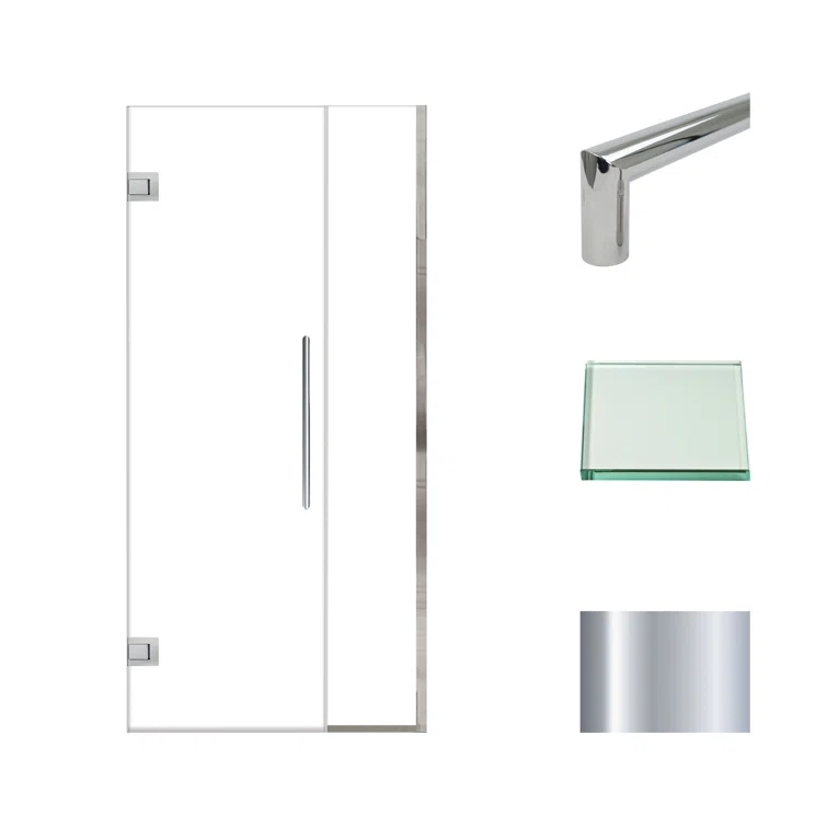 Transolid Elizabeth 38-in W x 76-in H Hinged Shower Door with Clear Glass