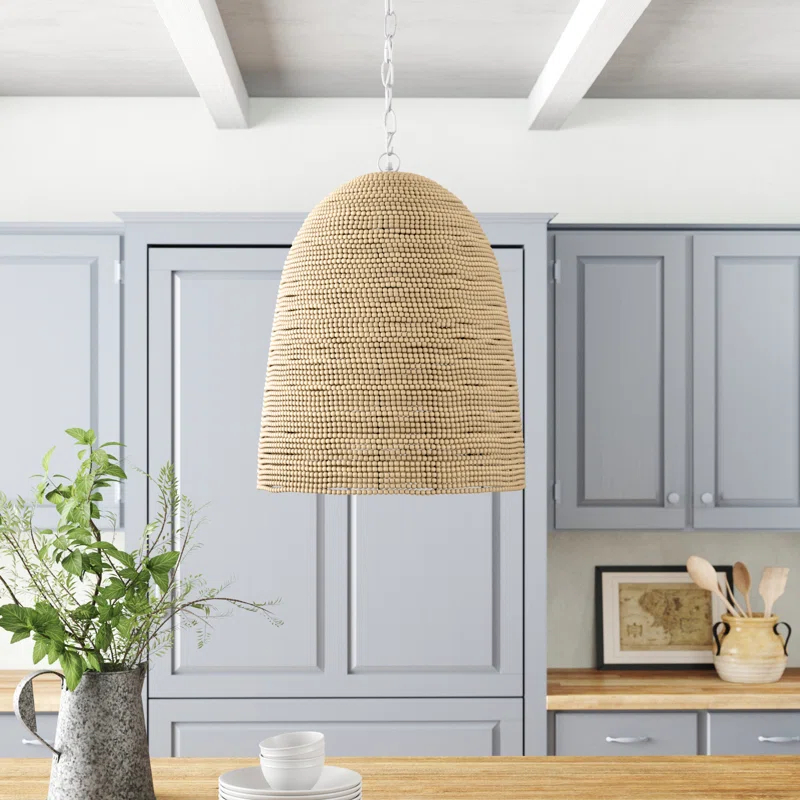 Preston Single Light Wood Dimmable Pendant