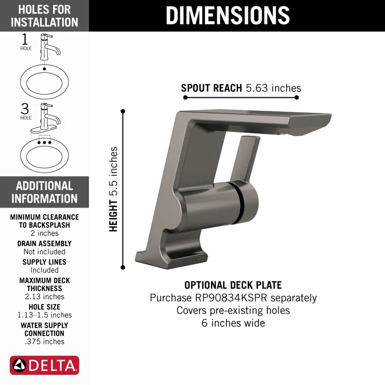 Pivotal Single Hole Bathroom Faucet with DIAMOND™ Seal Technology