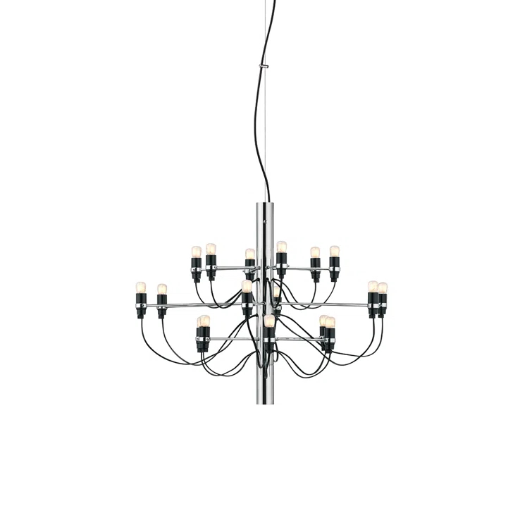 Chrome Mid-Century Modern 18-Light Chandelier