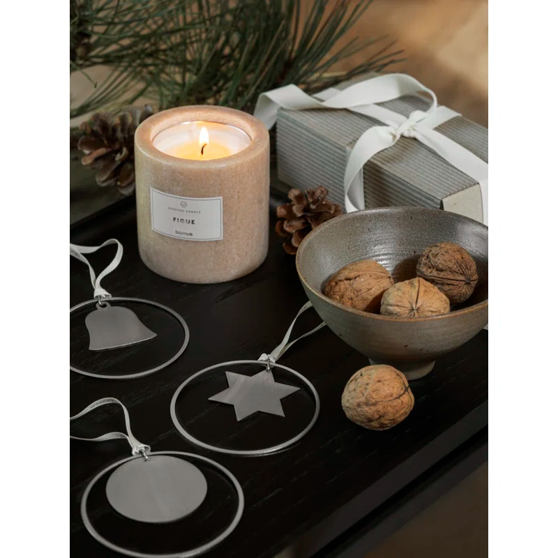 Blomus FRABLI Scented Candle w/Marble Container - Large - Fig Fragrance