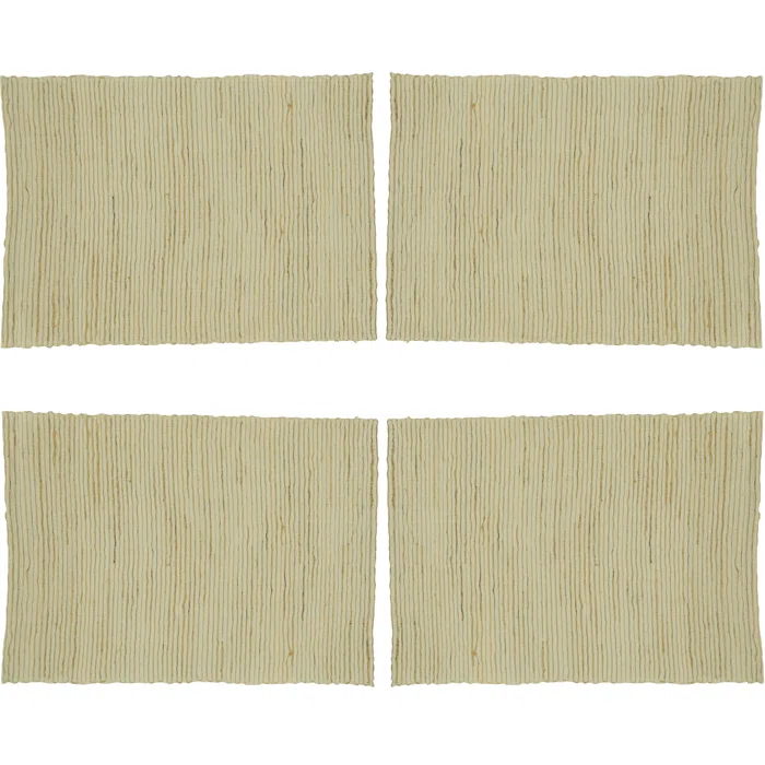 Jayapura 95% Water Hyacinth - 5% Polyester No Pattern Rectangle Placemat (Set of 4)