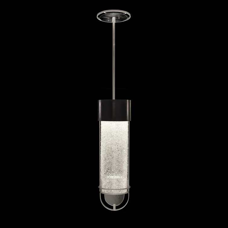 Bond Black/Silver LED Glass Island Pendant with Clear Detail