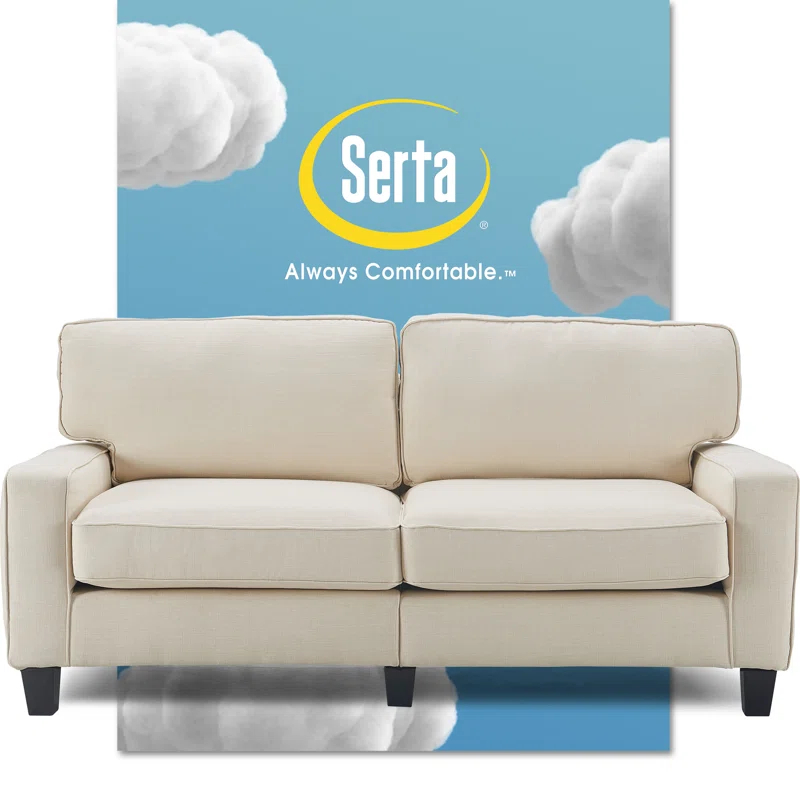 Serta Palisades 73" Track Arm Sofa, Easy Care Fabric, Soft Pillow Back, Pocket Coil Seat Cushions
