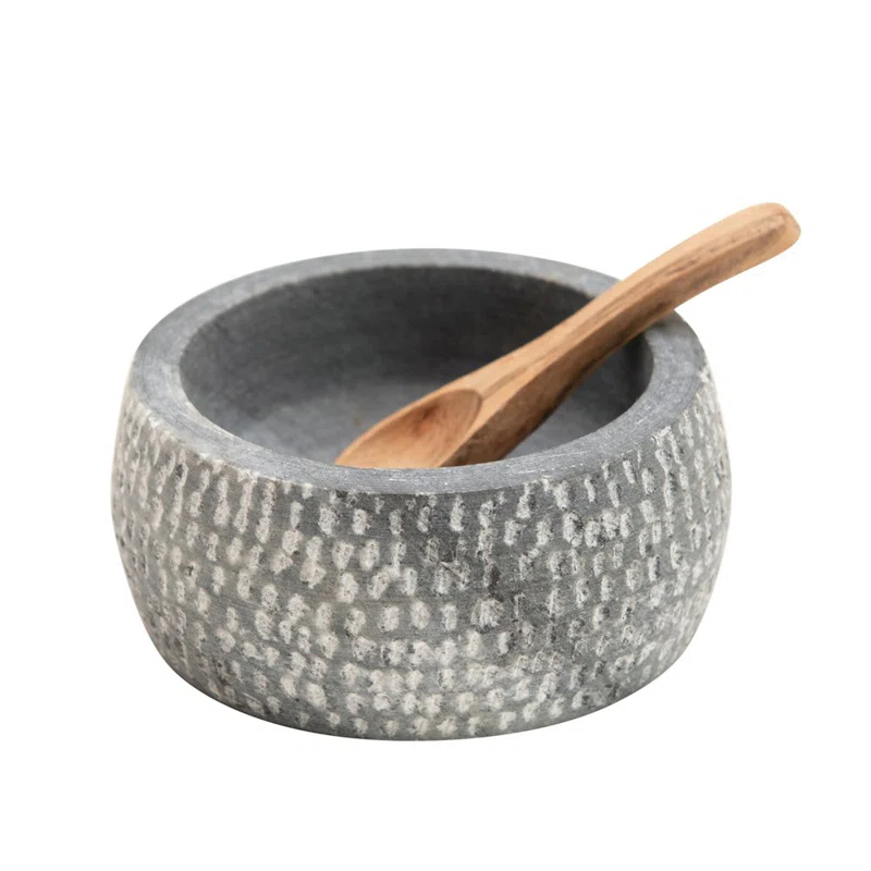 The Grey Antler Grayson Granite Bowl With Wooden Spoon