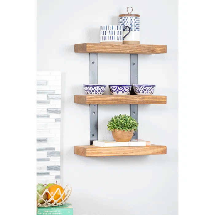 Serene 3 Piece Pine Solid Wood Tiered Shelf