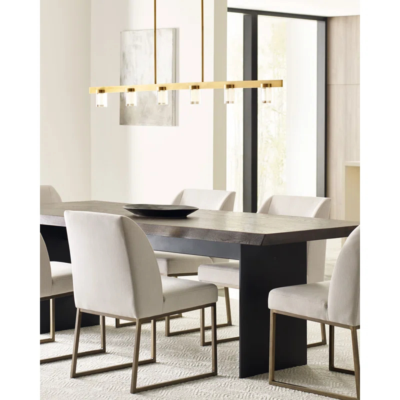 Esfera Crystal 60" LED Linear Island Pendant in Nightshade Black