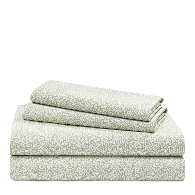 Spencer Leaf 200 Thread Count Floral 100% Cotton Sheet Set