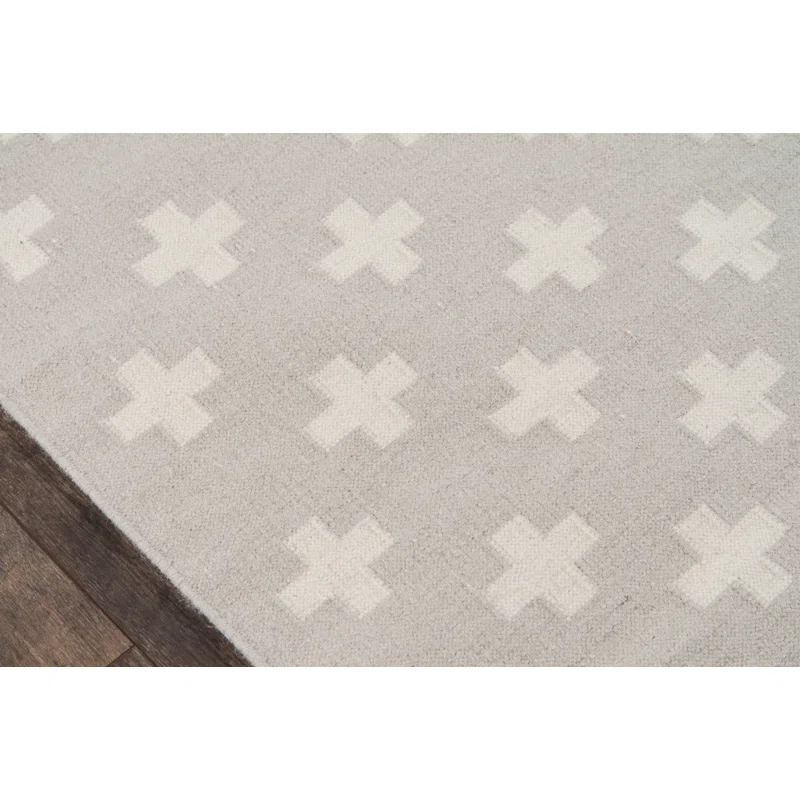 Topanga Geometric Handwoven Wool Gray/White Area Rug