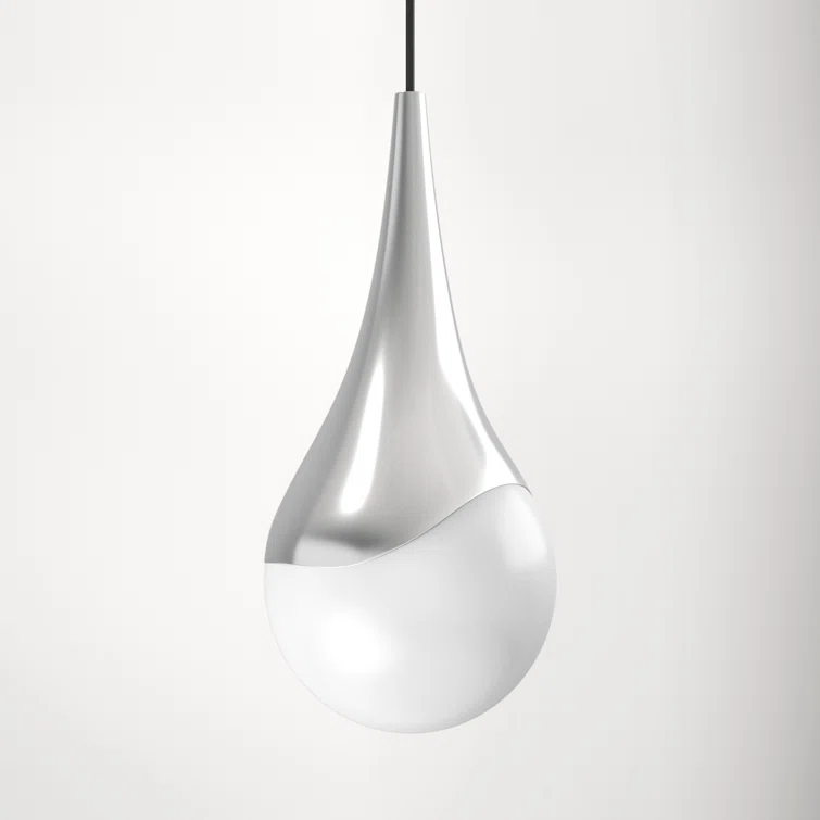 Mitzi Ariana 1 - Light Pendant in  Polished Nickel Opal Glossy Glass Shade  Shade