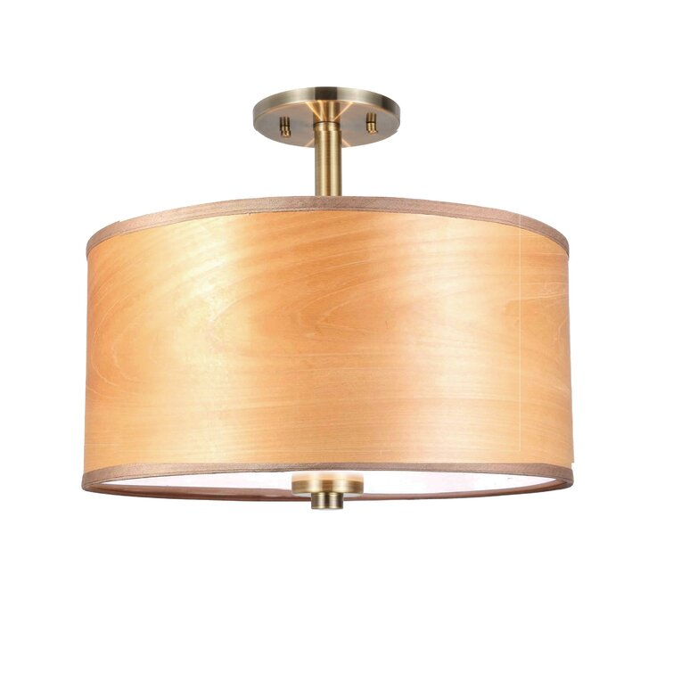 Drum - Vaneer Semi Flush Mount