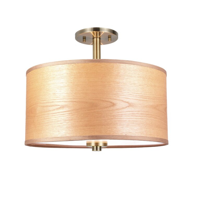 Drum - Vaneer Semi Flush Mount