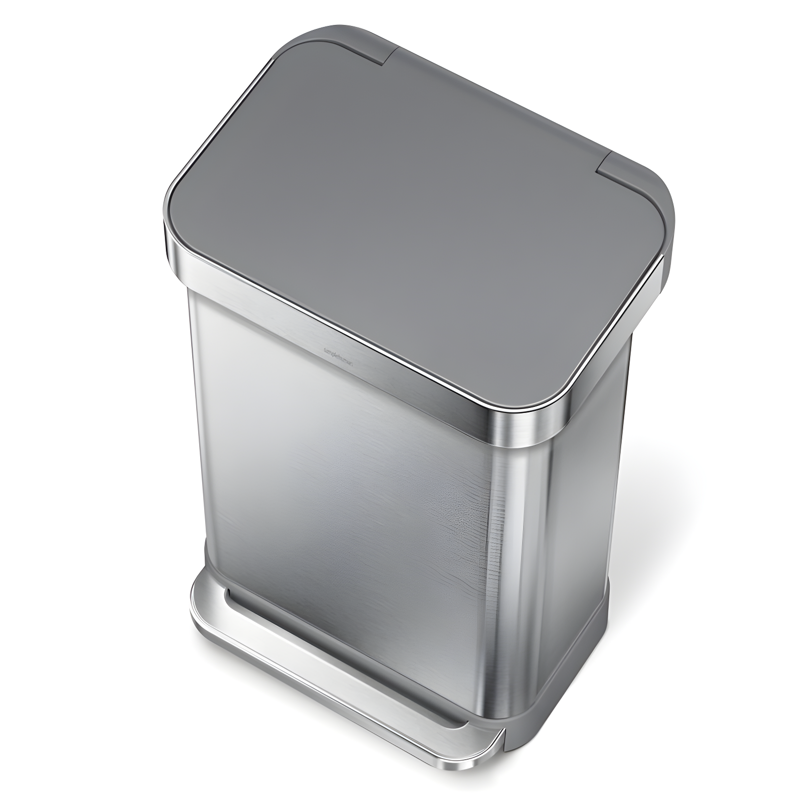 Simplehuman 45 Liter/ 12 Gallon Liter Kitchen Step Trash Can, Brushed Stainless Steel & Plastic Lid