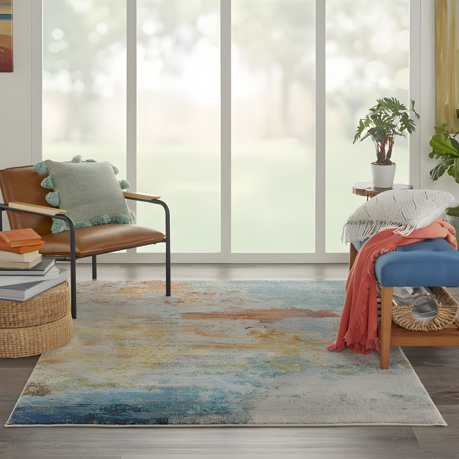 Nourison Celestial CES02 Sealife Indoor Area Rug 3'11" x 5'11"