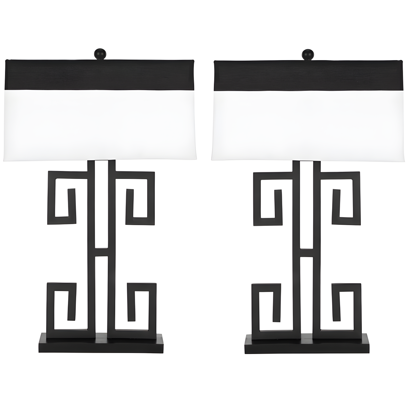Greek Key Table Lamp (Set of 2) - 28 Inch Height - LIT4071 - Black - Safavieh