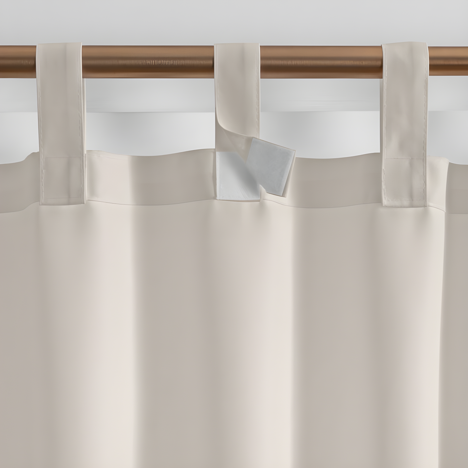 Matine Solid Tab Top Indoor/Outdoor Single Window Curtain for Patio, Porch, Cabana - 52 x 95 - Ivory - Elrene Home Fashions