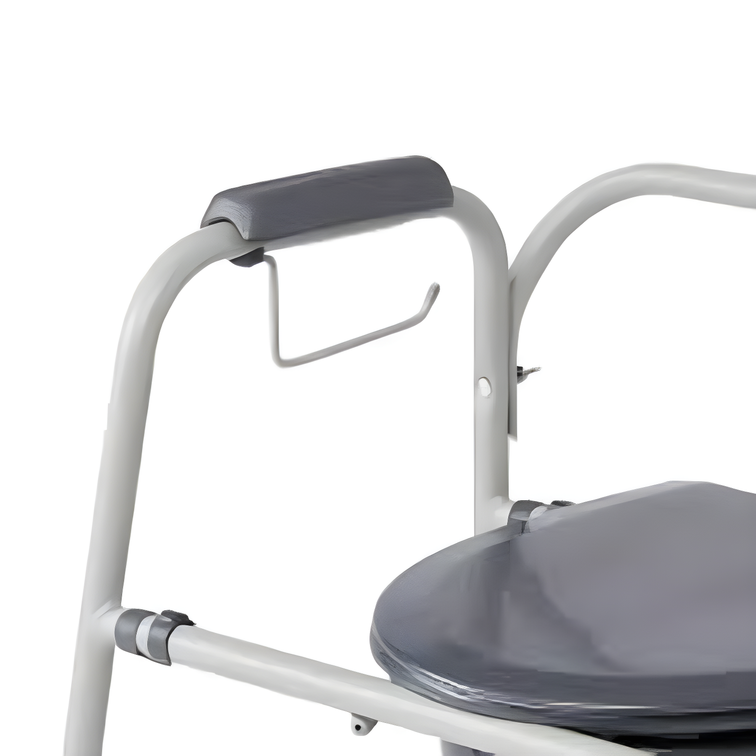 Knockdown Steel Bedside Commode With Microban, Gray