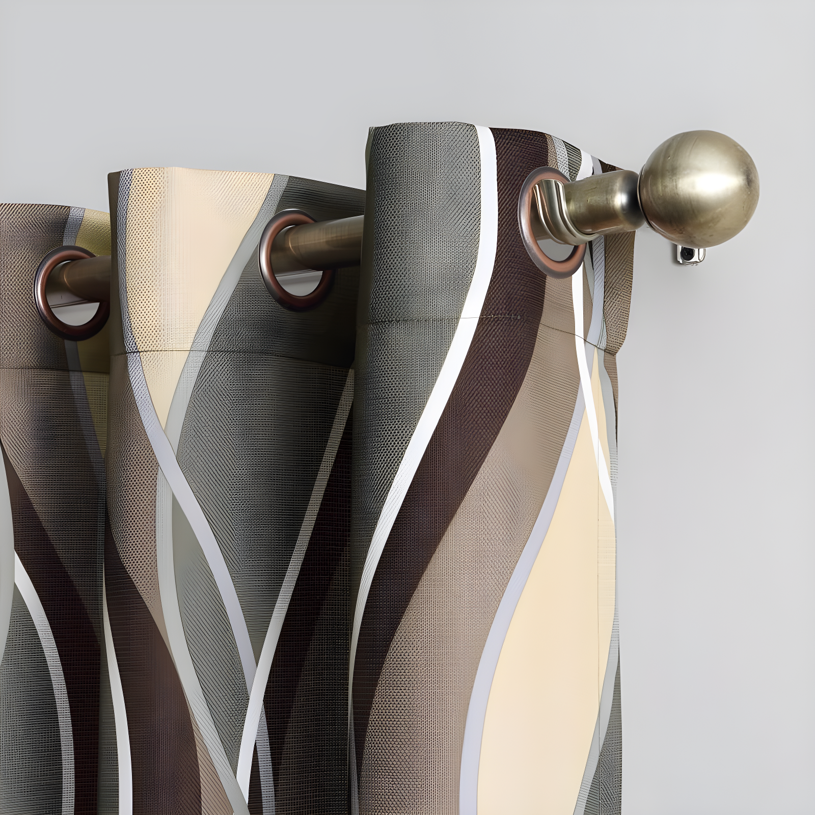 48"x63" No. 918 Semi-Sheer Intersect Ogee Wave Print Grommet Curtain Panel Spruce: Room Darkening Green Curtain