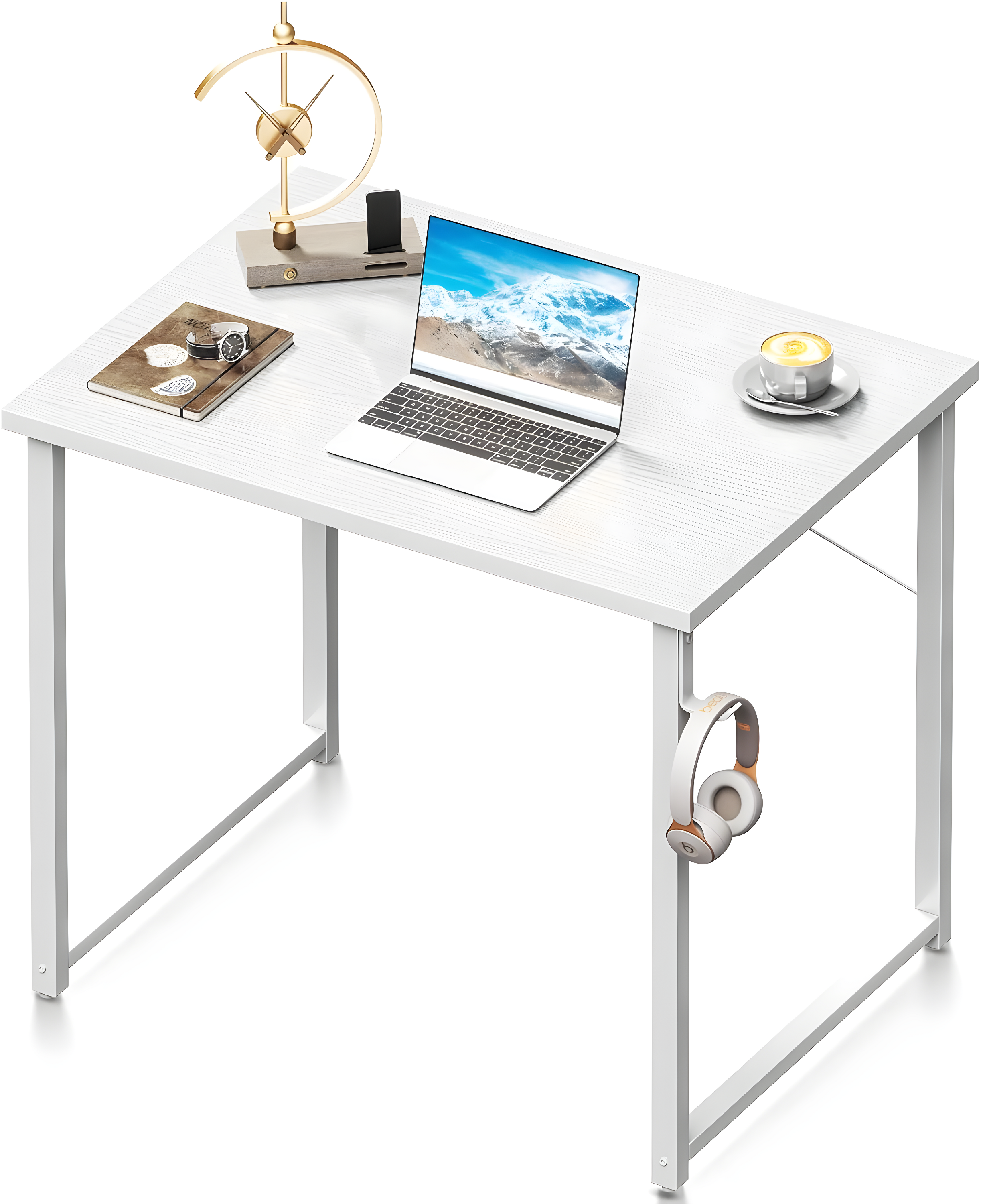 32 Inch Small Computer Desk, Modern Simple Style Desk for Home Office, Study Student Writing Desk, White