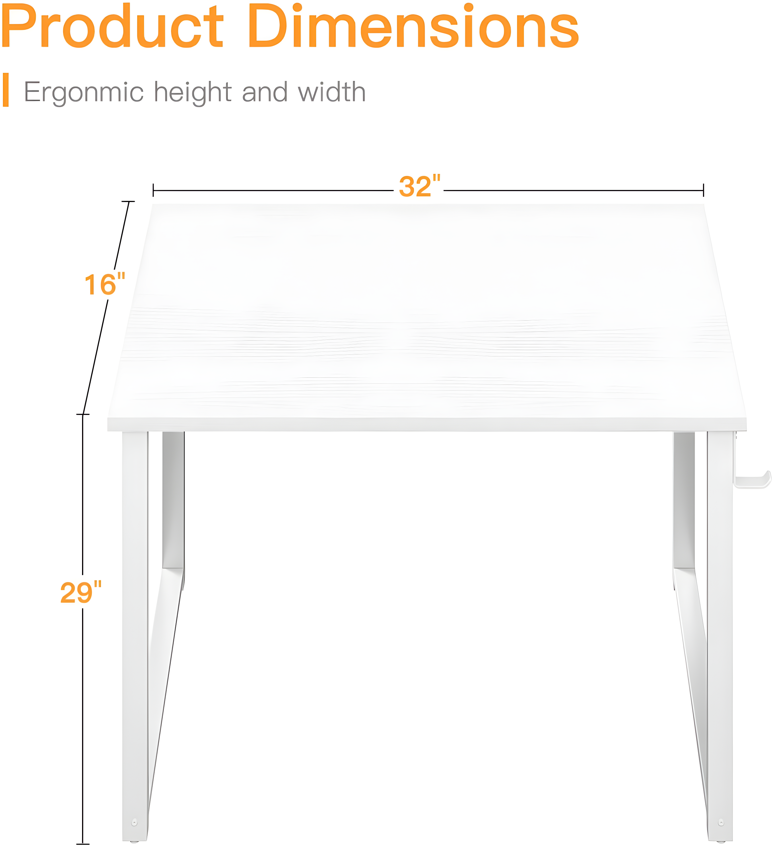 32 Inch Small Computer Desk, Modern Simple Style Desk for Home Office, Study Student Writing Desk, White