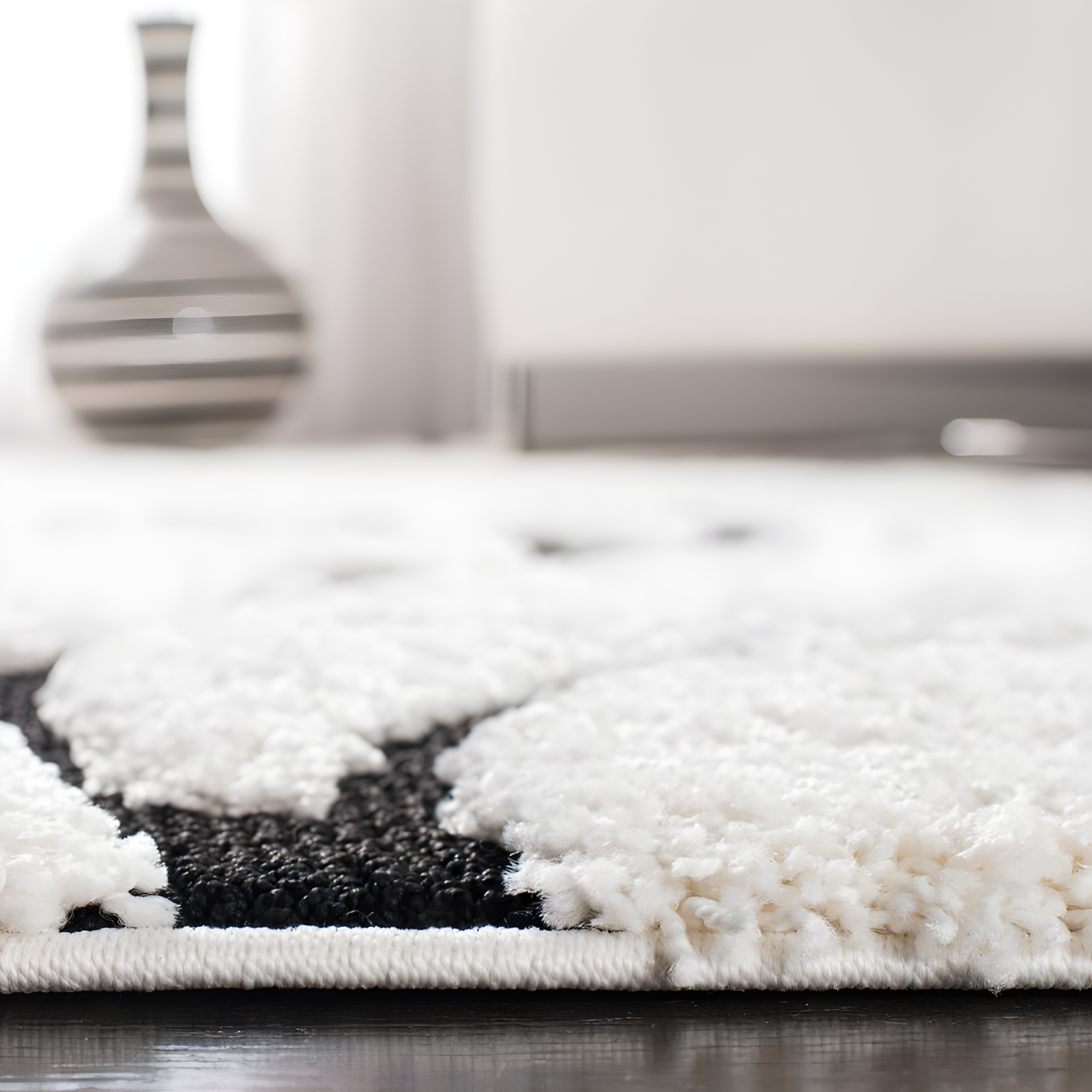 Florida Shag SG455 Power Loomed Indoor Area Rug - Ivory/Black - 8'x10' - Safavieh.