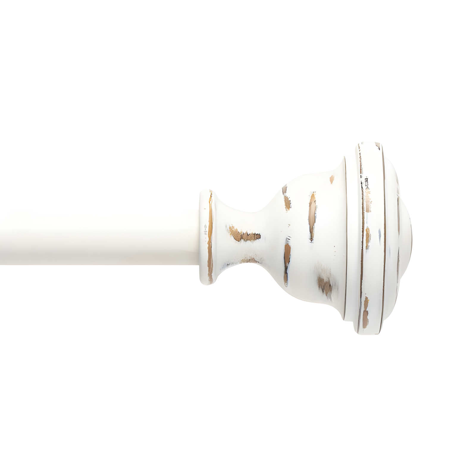 Kenney Belle 5/8" Fast Fit Easy Install Decorative Window Curtain Rod, Rustic White